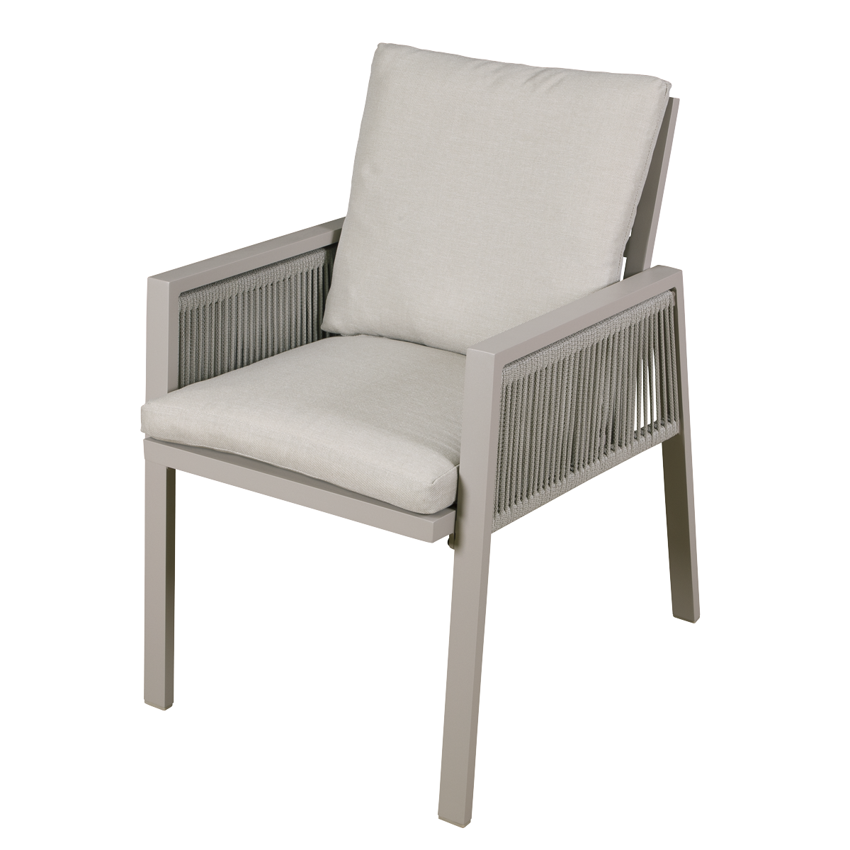 Dellonda Fusion Garden/Patio Dining Chairs with Armrests 4pc - Light Grey