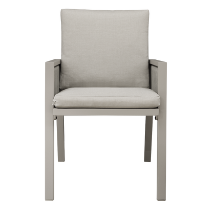 Dellonda Fusion Garden/Patio Dining Chairs with Armrests 4pc - Light Grey