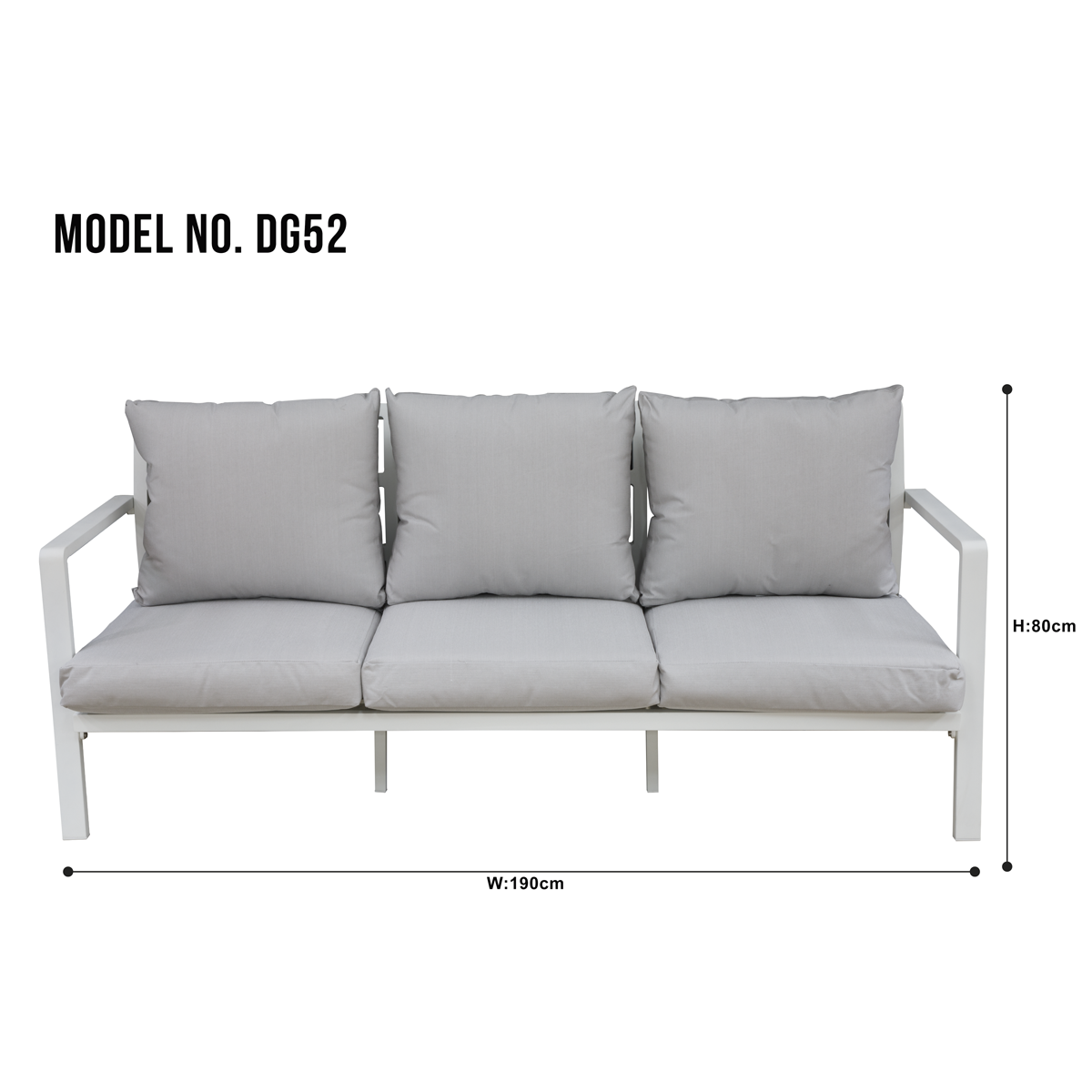 Dellonda Kyoto Aluminium Outdoor Sofa & Coffee Table Set 4pc