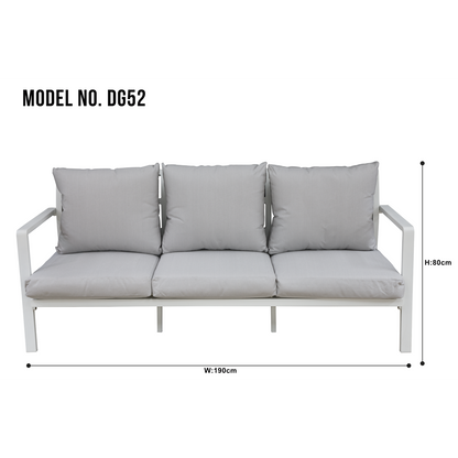 Dellonda Kyoto Aluminium Outdoor Sofa & Coffee Table Set 4pc