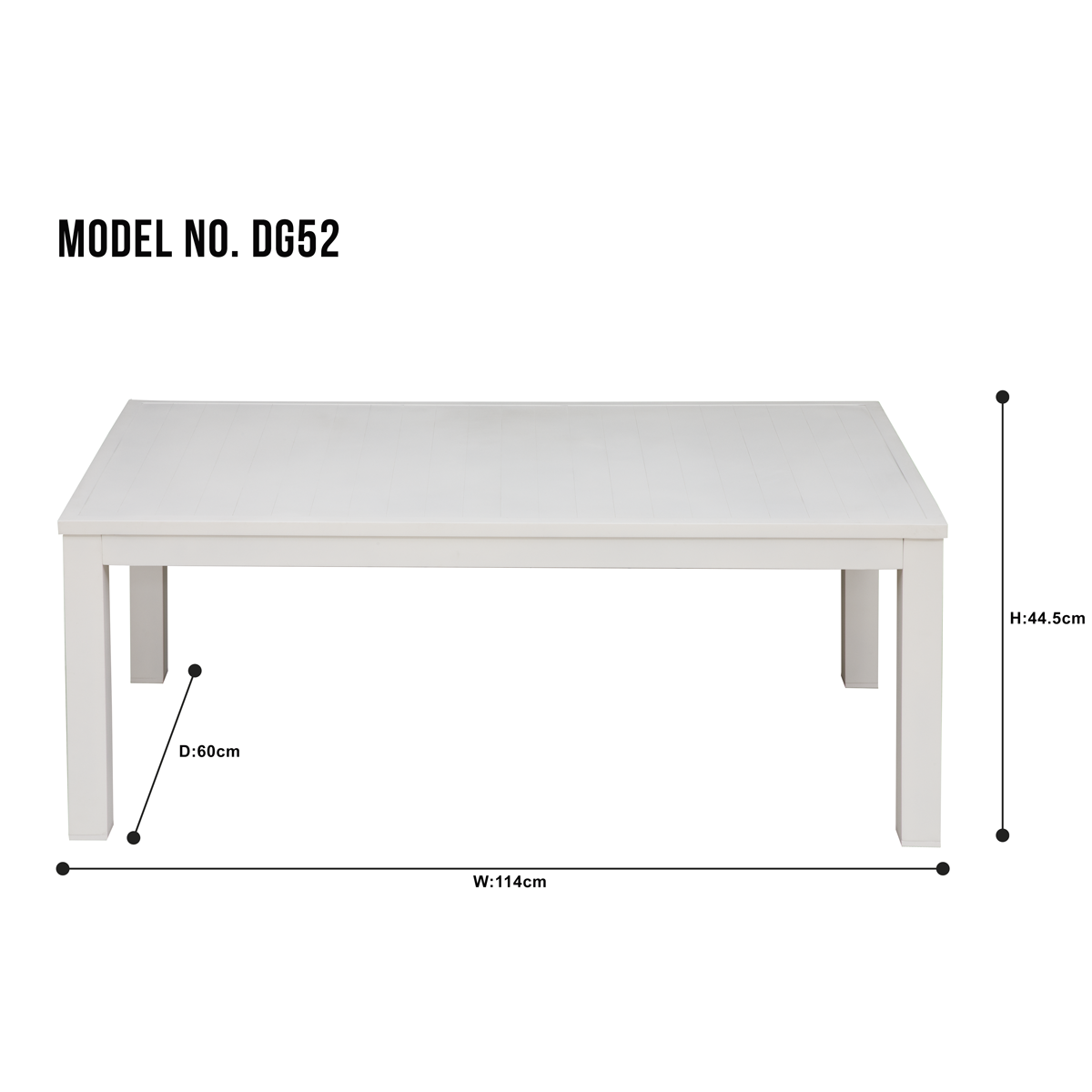 Dellonda Kyoto Aluminium Outdoor Sofa & Coffee Table Set 4pc