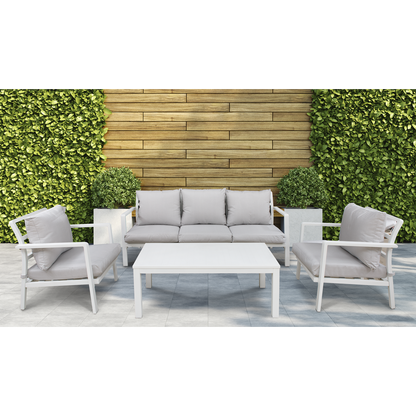 Dellonda Kyoto Aluminium Outdoor Sofa & Coffee Table Set 4pc