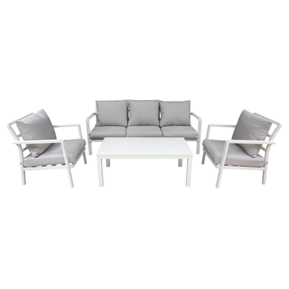 Dellonda Kyoto Aluminium Outdoor Sofa & Coffee Table Set 4pc