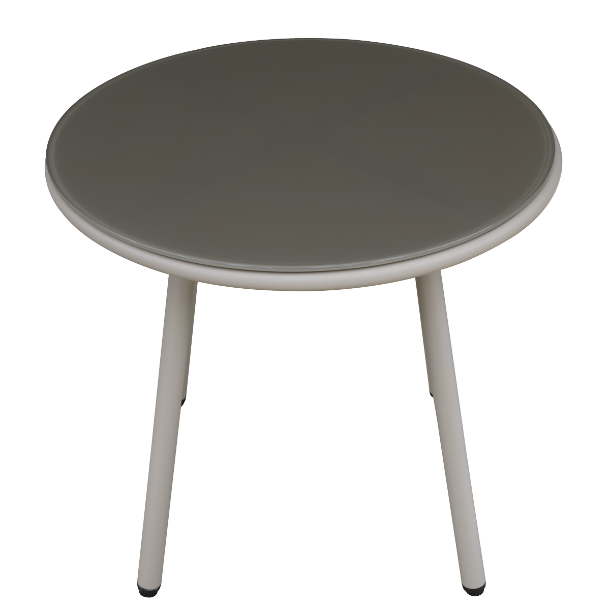 Dellonda Como Steel Bistro Set with Tempered Glass Tabletop 3pc