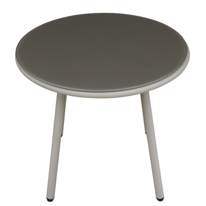 Dellonda Como Steel Bistro Set with Tempered Glass Tabletop 3pc