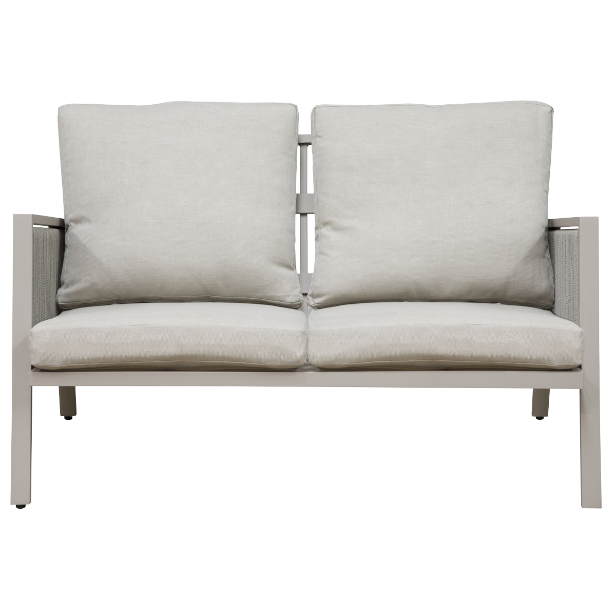 Dellonda Fusion Aluminium Outdoor Sofa, Arm Chairs & Coffee Table Set 4pc
