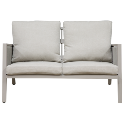 Dellonda Fusion Aluminium Outdoor Sofa, Arm Chairs & Coffee Table Set 4pc
