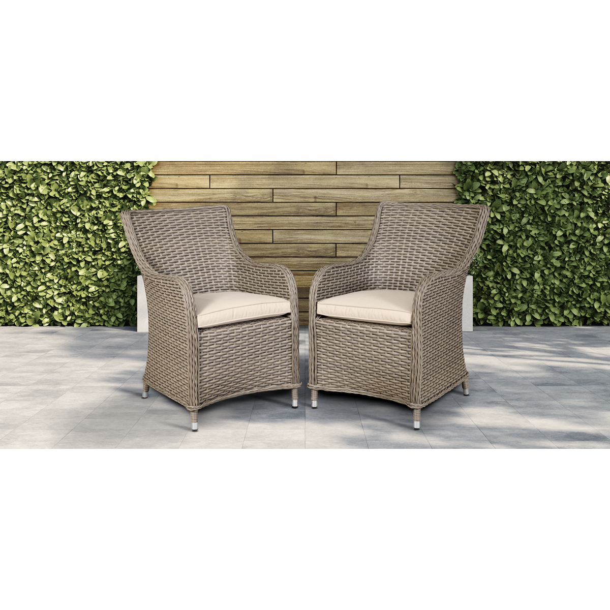 Dellonda Chester Rattan Wicker Outdoor Garden Dining Chairs 2pc