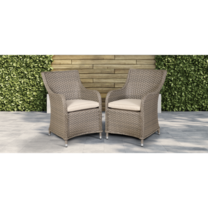 Dellonda Chester Rattan Wicker Outdoor Garden Dining Chairs 2pc