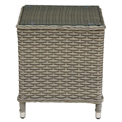 Dellonda Chester Rattan Wicker Outdoor Recliner Loungers & Table Set 5pc