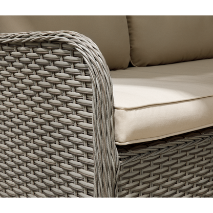 Dellonda Chester Rattan Wicker Outdoor 5-Seater Corner Sofa Set 4pc