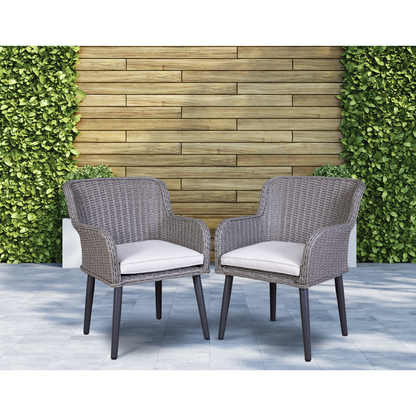 Dellonda Buxton Rattan Wicker Outdoor Chairs Set 2pc