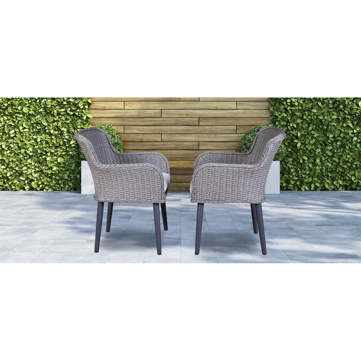 Dellonda Buxton Rattan Wicker Outdoor Chairs Set 2pc