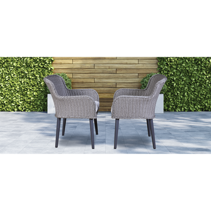 Dellonda Buxton Rattan Wicker Outdoor Chairs Set 2pc