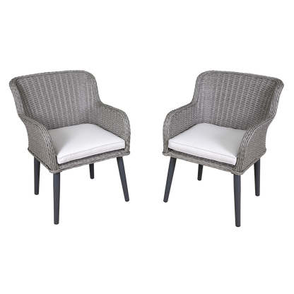Dellonda Buxton Rattan Wicker Outdoor Chairs Set 2pc
