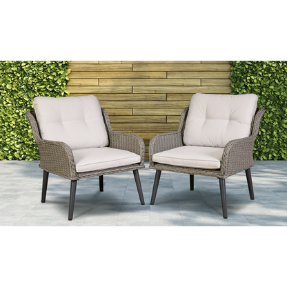 Dellonda Buxton Rattan Wicker Outdoor Chair Set 2pc