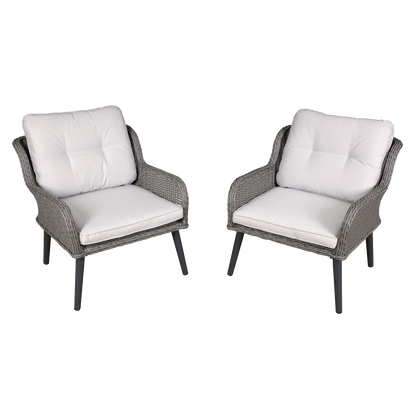 Dellonda Buxton Rattan Wicker Outdoor Chair Set 2pc