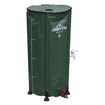 Dellonda Collapsible PVC Garden Water Butt with Zipped Lid & Drain Tap 100L