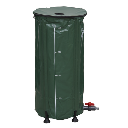 Dellonda Collapsible PVC Garden Water Butt with Zipped Lid & Drain Tap 100L