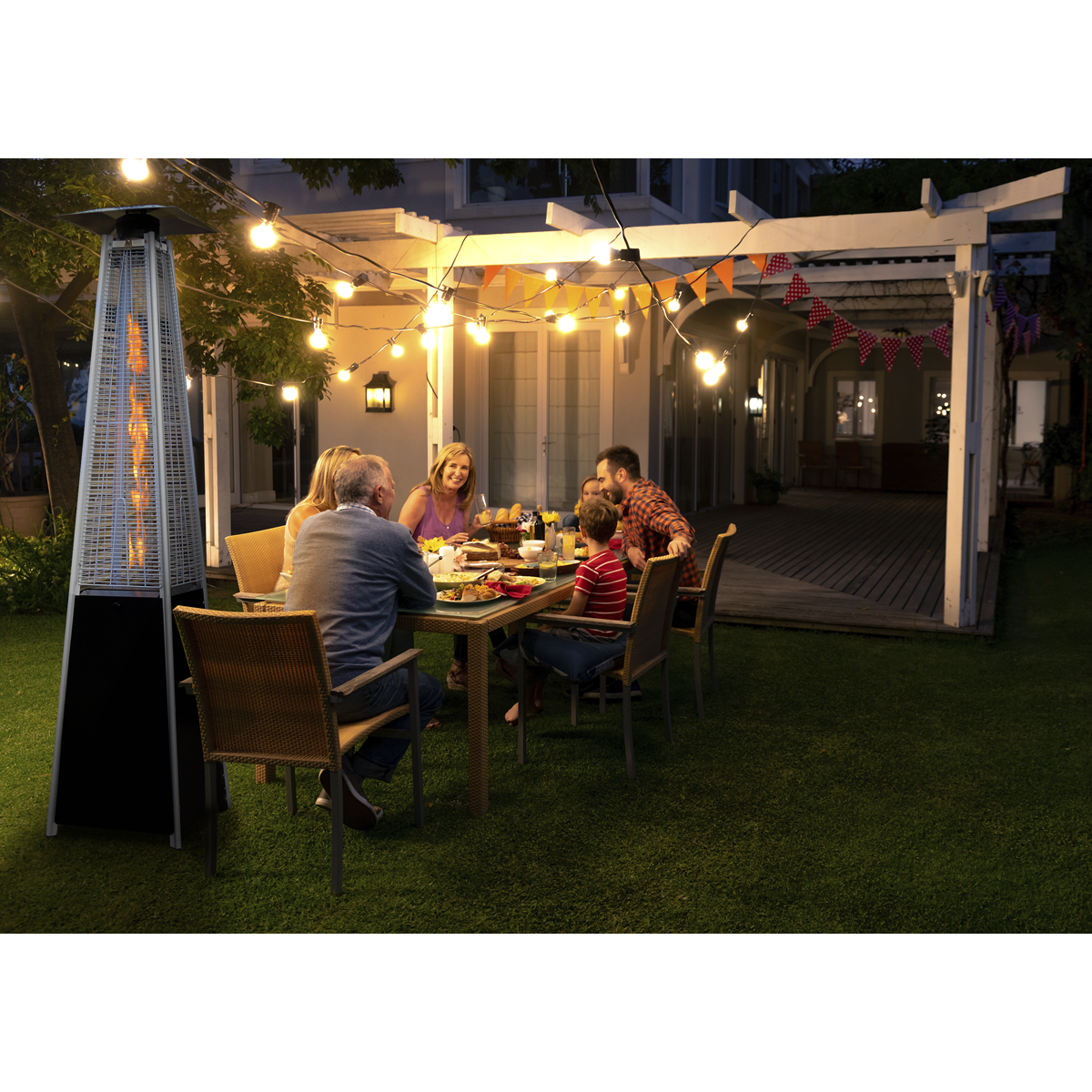Dellonda Pyramid Gas Outdoor Garden Patio Heater 13kW Commercial & Home Use