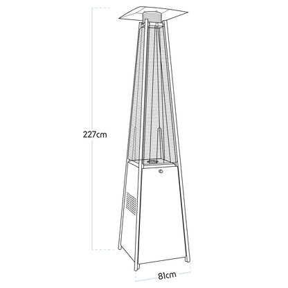 Dellonda 13kW Pyramid Gas Patio Heater 13kW Commercial/Garden Use - Stainless Steel