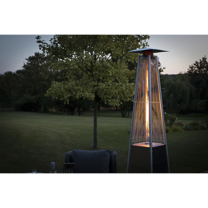 Dellonda 13kW Pyramid Gas Patio Heater 13kW Commercial/Garden Use - Stainless Steel