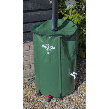 Dellonda Collapsible PVC Garden Water Butt with Zipped Lid & Drain Tap 250L