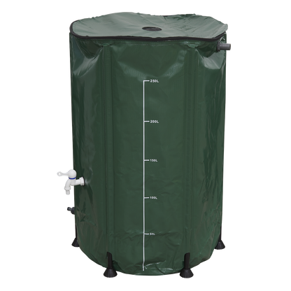 Dellonda Collapsible PVC Garden Water Butt with Zipped Lid & Drain Tap 250L