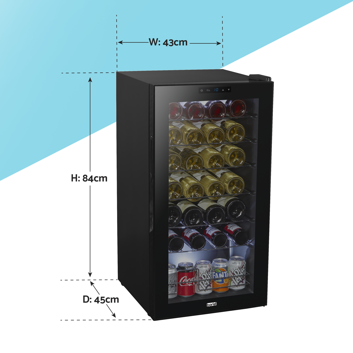 Baridi 28 Bottle Tabletop Wine Fridge & Cooler