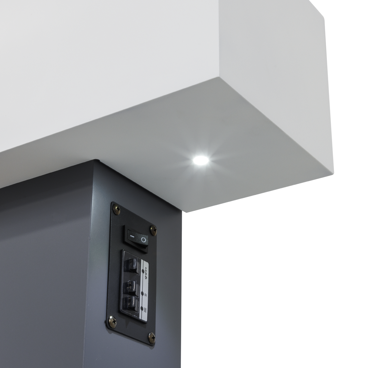 Baridi Wall Mounting Electric Fireplace with LED Flame Effect 52" - Grey