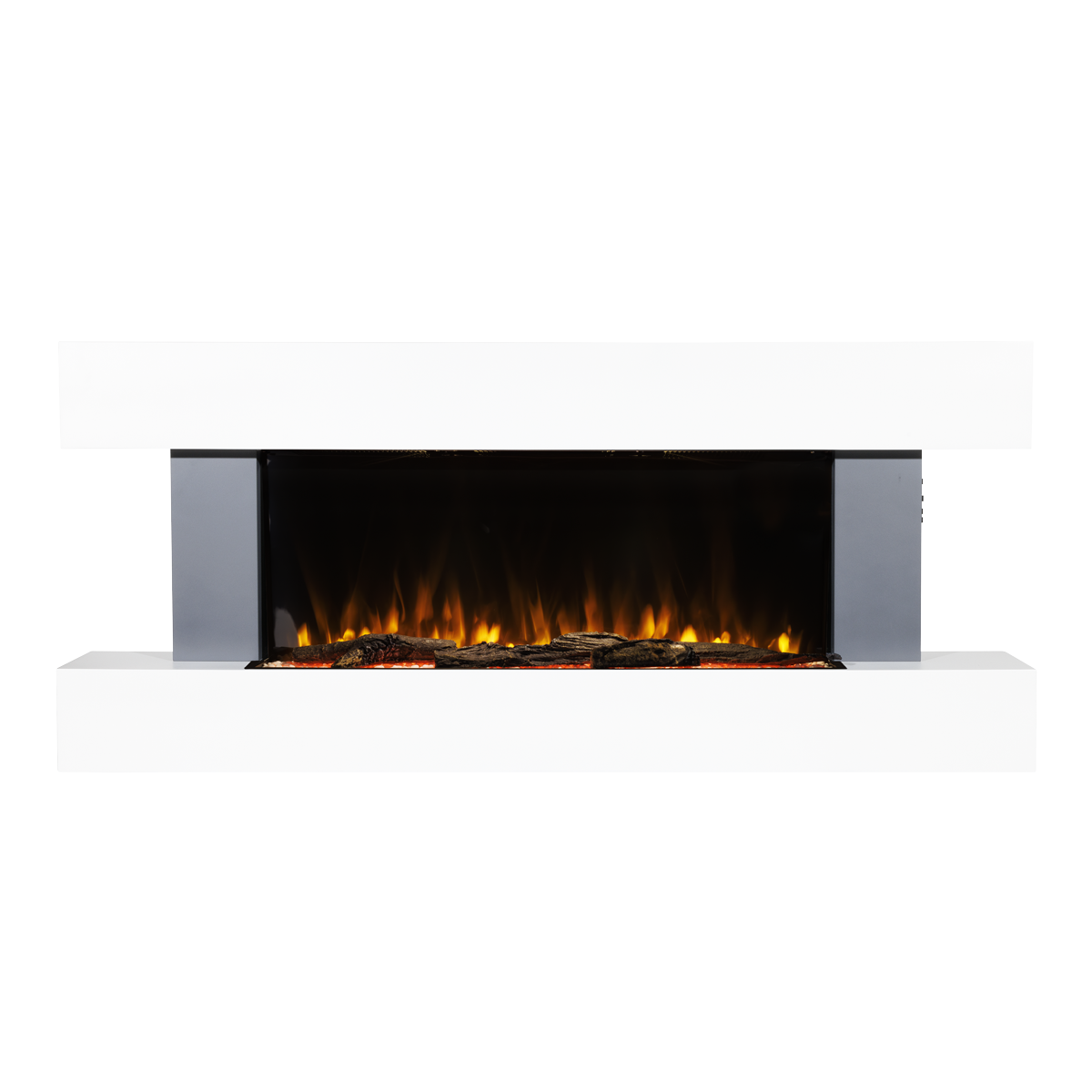 Baridi Wall Mounting Electric Fireplace with LED Flame Effect 52" - Grey