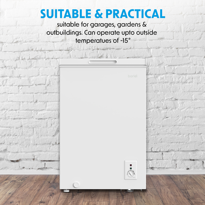 Baridi Freestanding Chest Freezer 99L Capacity - White