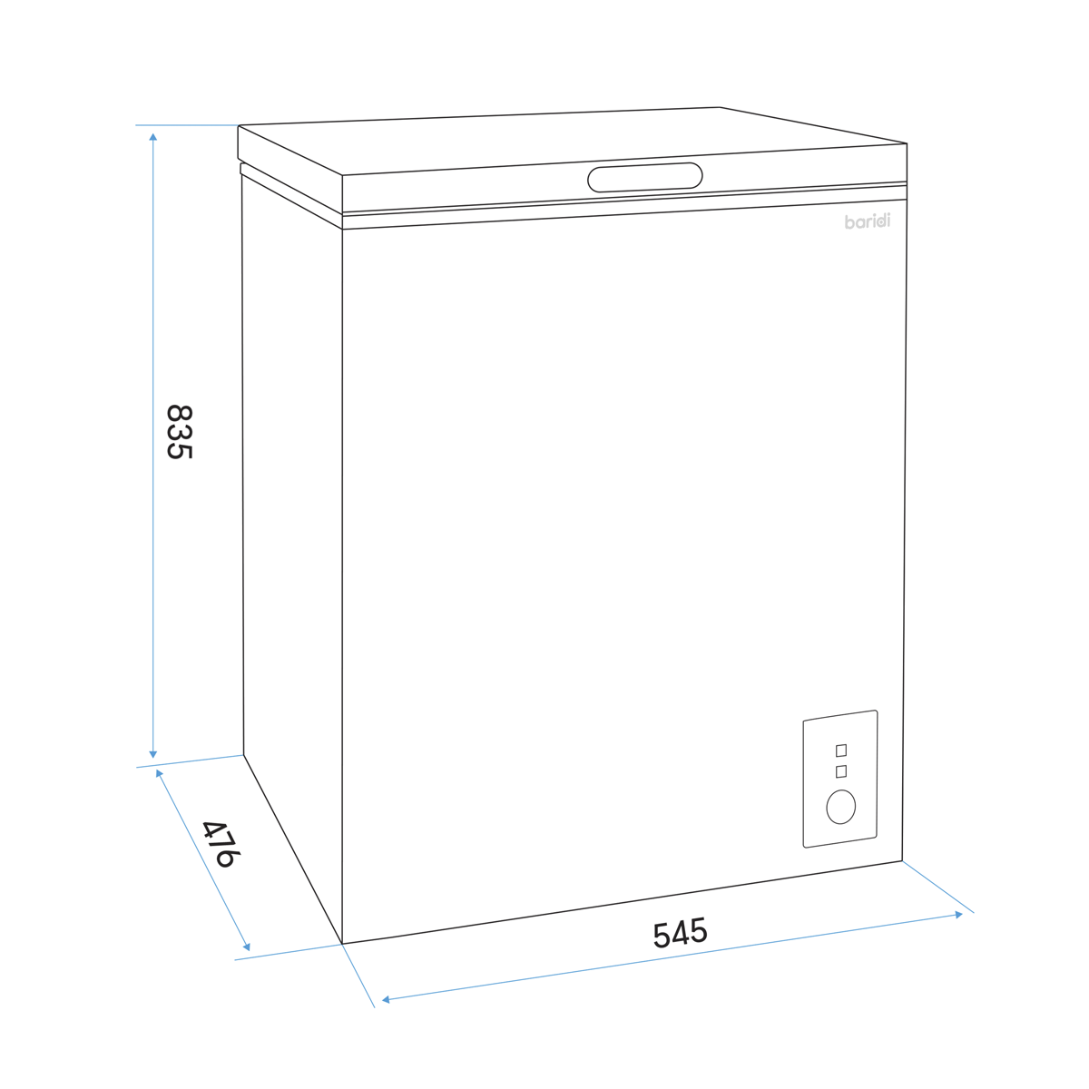 Baridi Freestanding Chest Freezer 99L Capacity - White