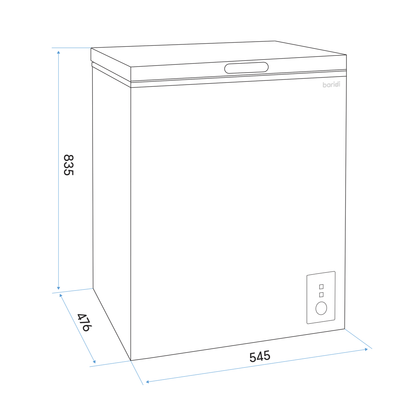 Baridi Freestanding Chest Freezer 99L Capacity - White