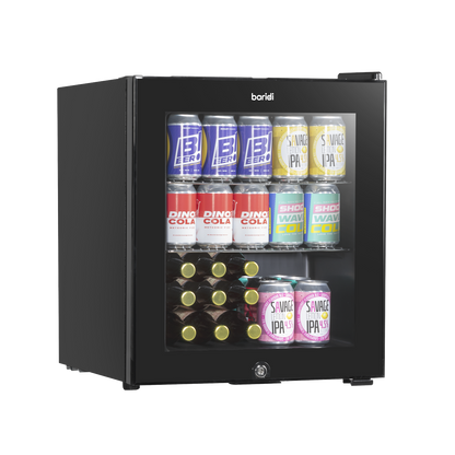 Baridi Mini Tabletop Beer & Drinks Fridge 50L Capacity - Black