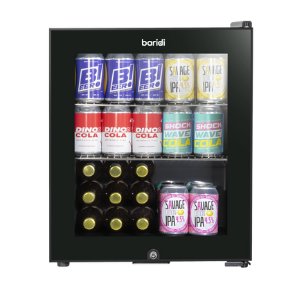 Baridi Mini Tabletop Beer & Drinks Fridge 50L Capacity - Black