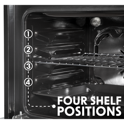 Baridi Integrated Fan-Assisted Electric Oven 60cm 55L Capacity - Black