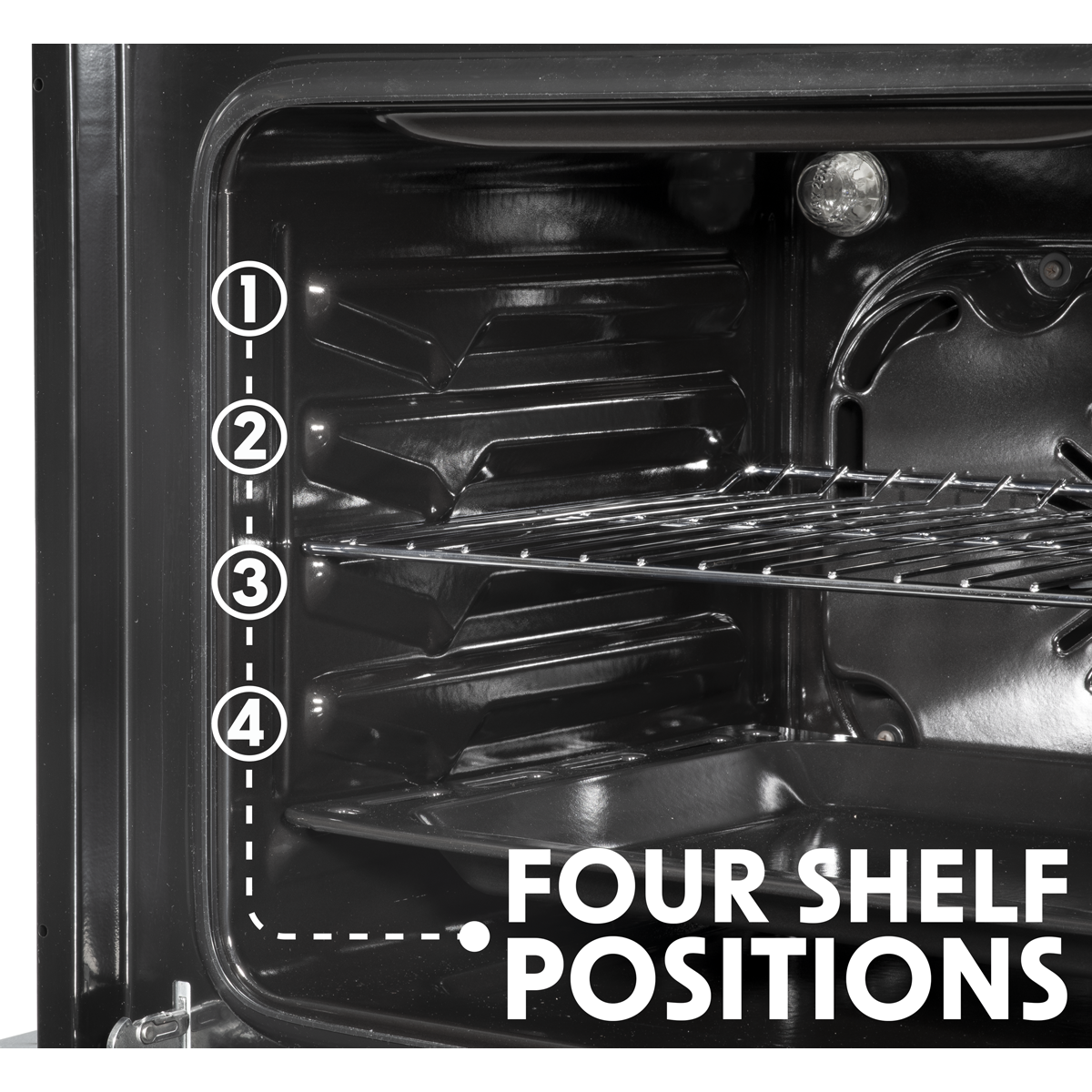 Baridi Integrated Fan-Assisted Electric Oven 60cm 55L Capacity - Black/Stainless Steel