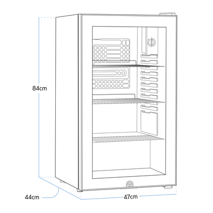 Baridi Wine, Beer & Drinks Fridge 85L Capacity - Black
