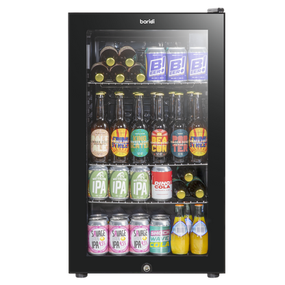 Baridi Wine, Beer & Drinks Fridge 85L Capacity - Black