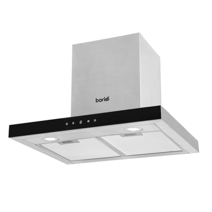 Baridi T-Shape Chimney Cooker Hood with Carbon Filters 60cm - Stainless Steel
