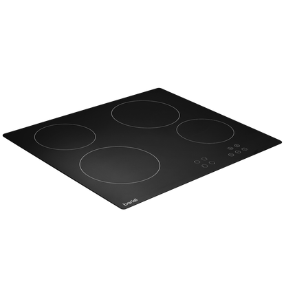 Baridi Integrated Ceramic Hob with 4 Cooking Zones 60cm - Black Glass