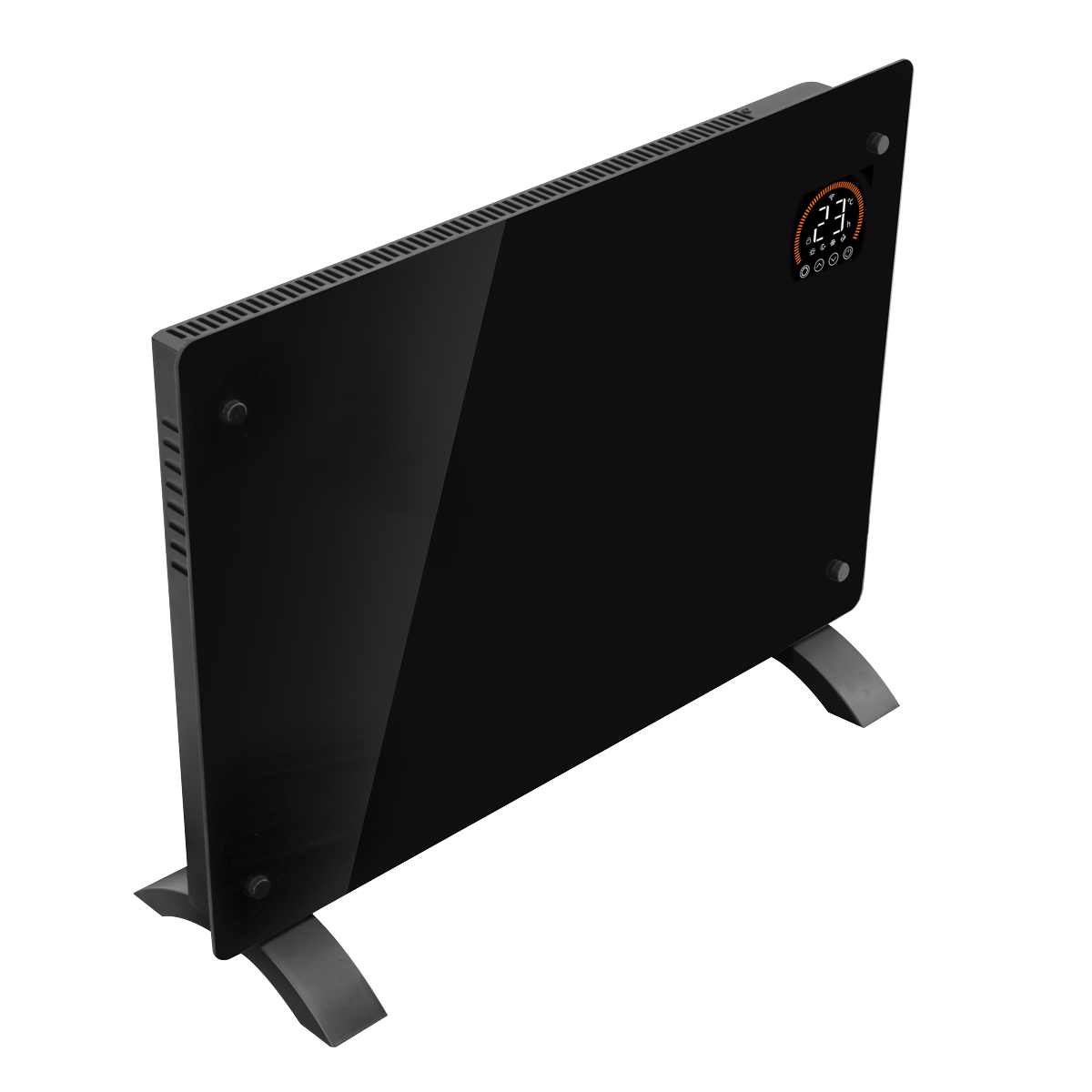 Baridi Electric Glass Panel Heater, 1500W, Thermostat Controlled 24Hr 7 Day Timer, Wi-Fi Enabled, Remote Control, Black - DH137