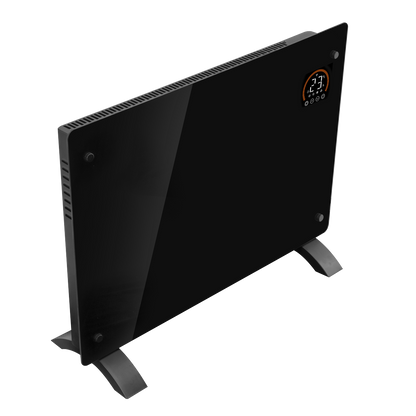 Baridi Electric Glass Panel Heater, 1500W, Thermostat Controlled 24Hr 7 Day Timer, Wi-Fi Enabled, Remote Control, Black - DH137