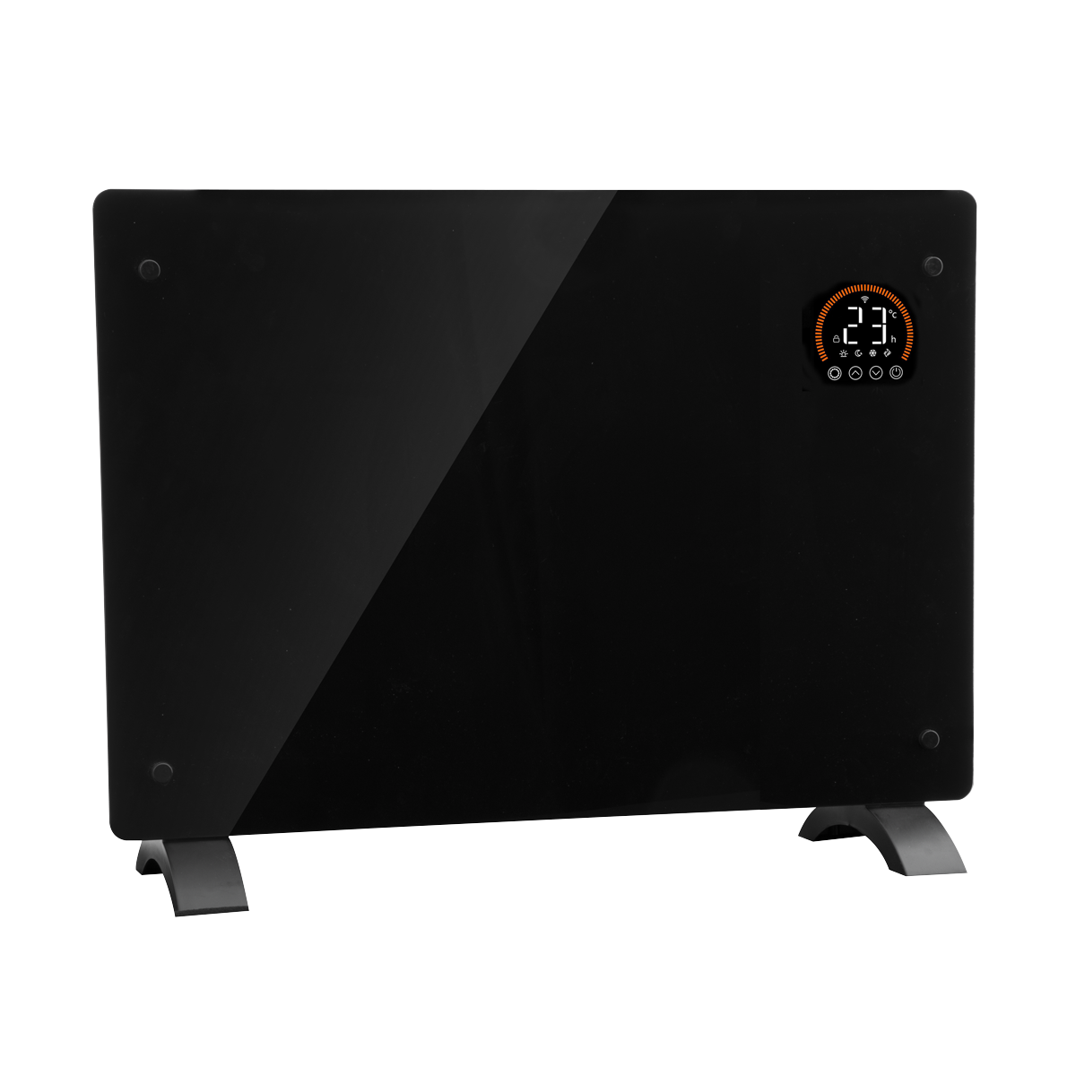 Baridi Electric Glass Panel Heater, 1500W, Thermostat Controlled 24Hr 7 Day Timer, Wi-Fi Enabled, Remote Control, Black - DH137