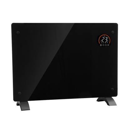 Baridi Electric Glass Panel Heater, 1500W, Thermostat Controlled 24Hr 7 Day Timer, Wi-Fi Enabled, Remote Control, Black - DH137