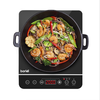 Baridi Portable Induction Hob with 1 Cooking Zone 29 x 35.5 x 7cm - Black