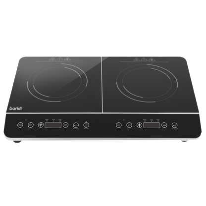 Baridi Portable Induction Hob with 2 Cooking Zones 60 x 36 x 6.5cm - Black