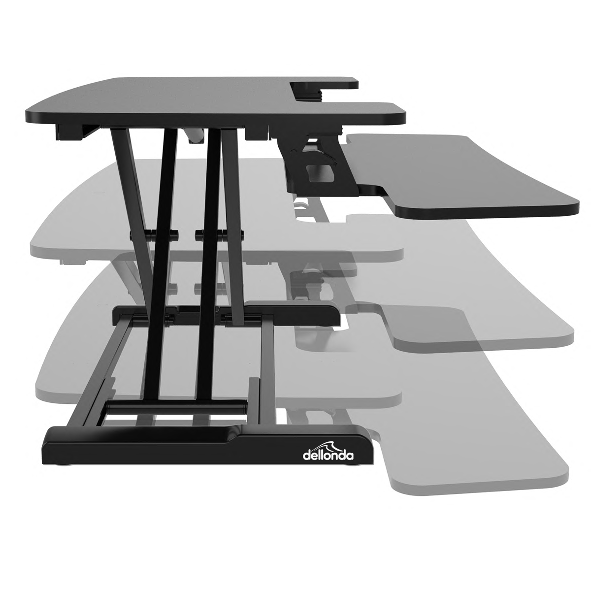 Dellonda 71cm Adjustable-Height Standing Desk Riser 15kg Capacity