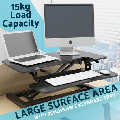 Dellonda 71cm Adjustable-Height Standing Desk Riser 15kg Capacity